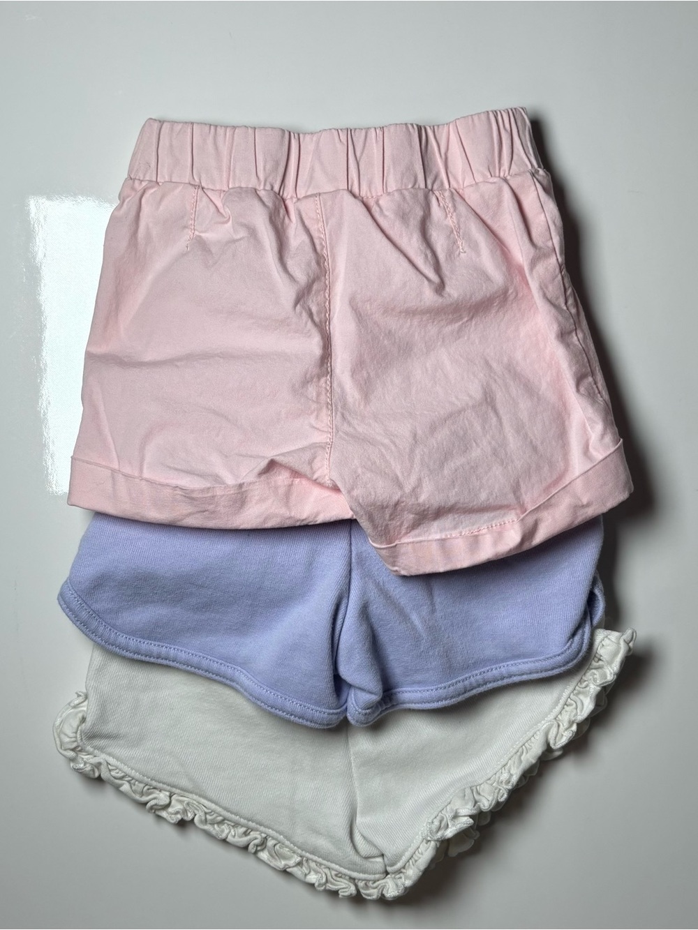 Zara, OshKosh & TAG Coquette Pastel Ruffle & Twill Shorts Bundle 3pcs 9-12M - Picture 8 of 11